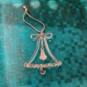 Clear Glass with Frosted Glass Bell Christmas Ornament